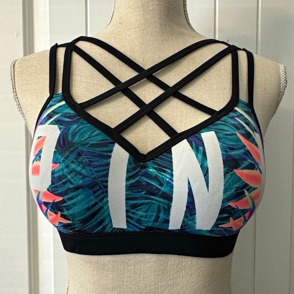 Victoria's Secret PINK Ultimate Push-Up Crossback Sports Bra 32B Tropical B75